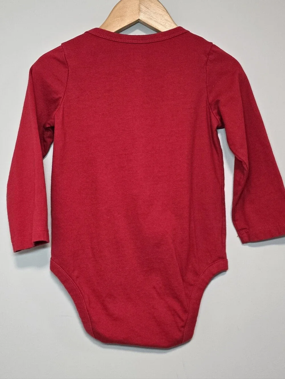 GAP Red Long-Sleeve One-Piece with 'Dad's Cool Dude' Sunglasses Graphic